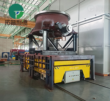 Battery Powered Rail Transfer Vehicle Solves Heavy Machinery Mold Handling