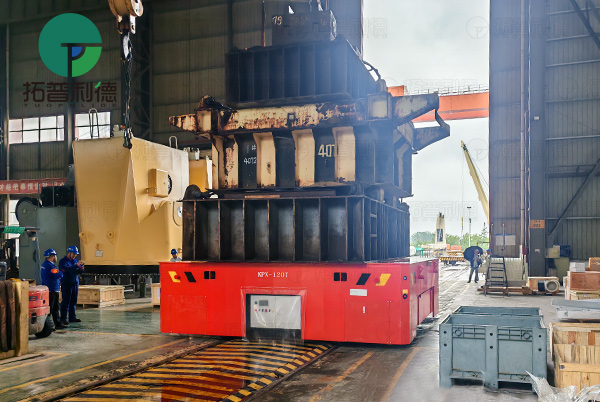 120 Tons Hydraulic Lifting Battery Rail Transfer Cart In Shipyard