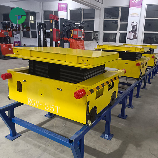 3.5 Tons Cable Powered Rail Guided Vehicle with Hydraulic Lifting Table