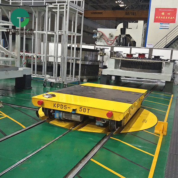 50 Tonne Electric Rail Transfer Cart with Turntable in Workshop