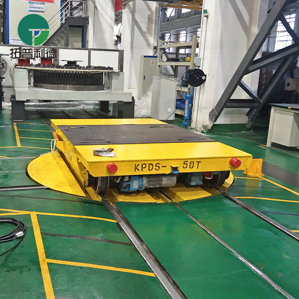 50 Tonne Electric Rail Transfer Cart with Turntable in Workshop
