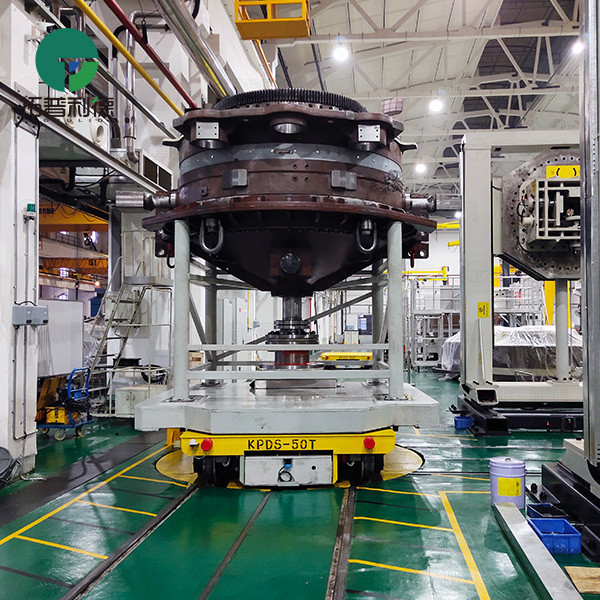 50 Tonne Electric Rail Transfer Cart with Turntable in Workshop