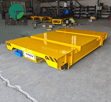 Double Recessed Battery Rail Transfer Cart for Workpiece Docking