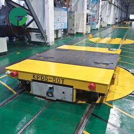 50 Tonne Electric Rail Transfer Cart with Turntable in Workshop