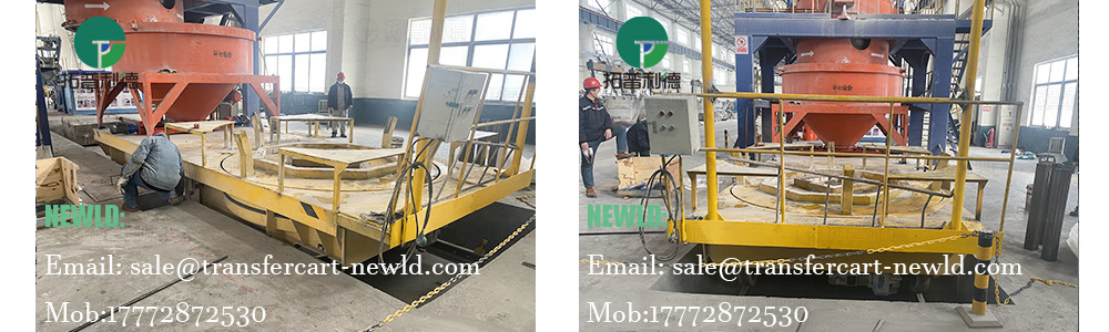 transfer cart manufacturer,motorized heavy duty transfer trolley,customized rotation table transfer car,electric rail track transfer vehicle,remote control transfer cart