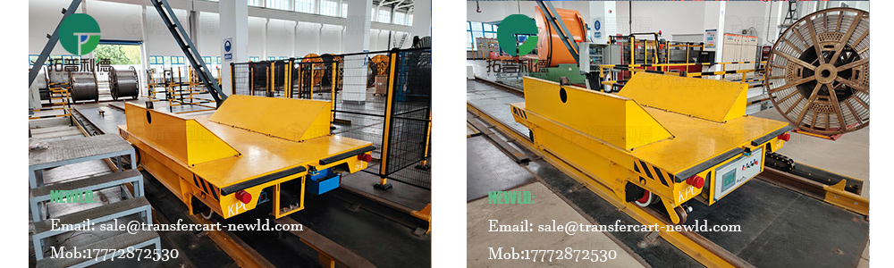 rail guided vehicle,customized electric rail transfer trolley,V-block motorized transfer cart,material handling trolley,coil transfer cart for 5 ton