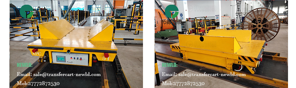 rail guided vehicle,customized electric rail transfer trolley,V-block motorized transfer cart,material handling trolley,coil transfer cart for 5 ton