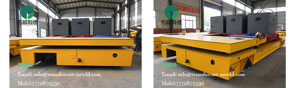 40 ton rail transfer trolley, battery powered transfer cart, heavy mold handling